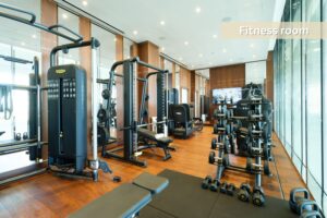 Bay House Monaco private fitness room with gym equipment