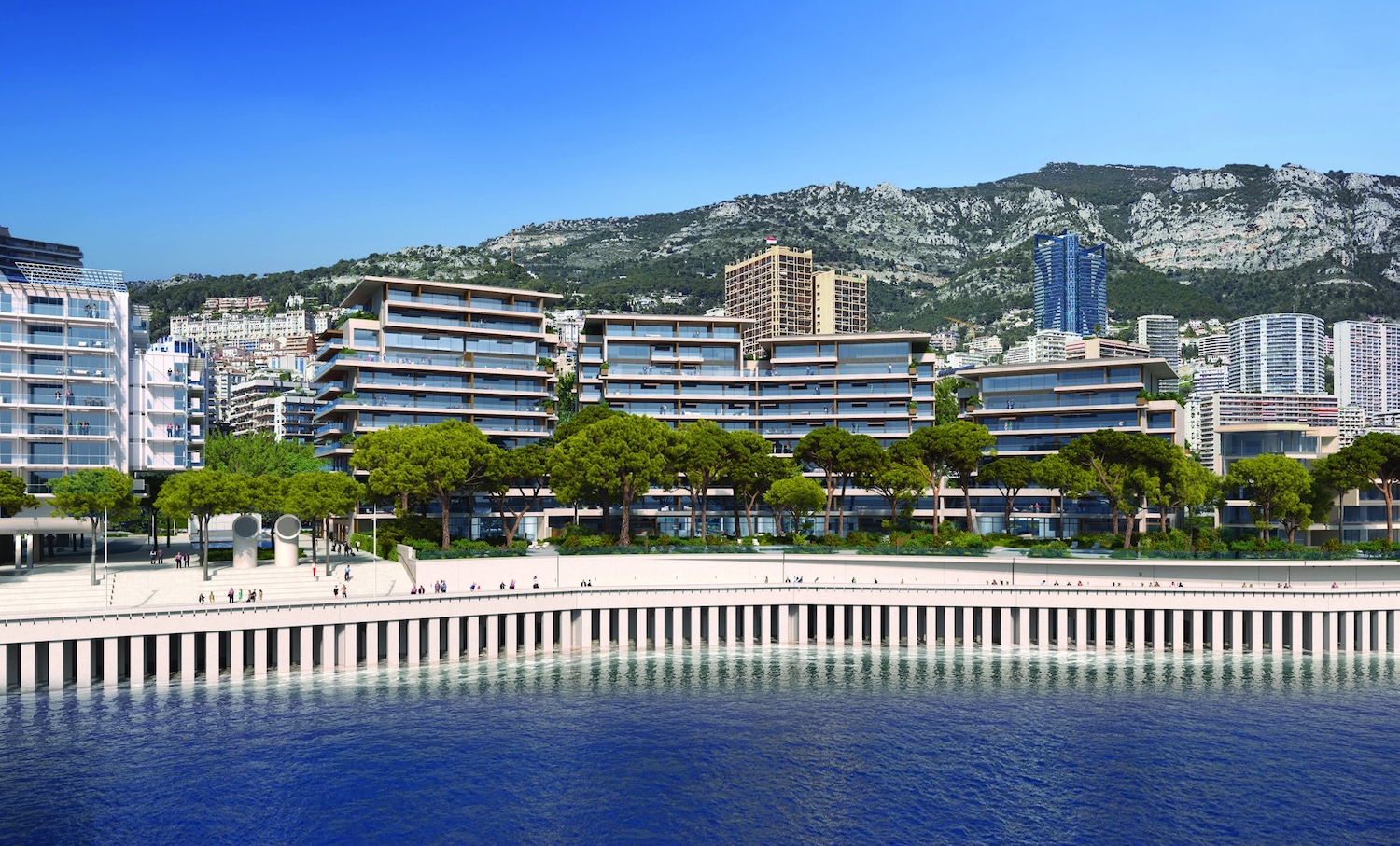 Les Jardins d’Eau residences in Mareterra Monaco overlooking the Mediterranean