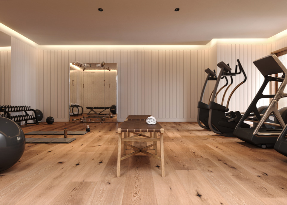 The gym with new fitness equipment in L'Exotique, Monaco