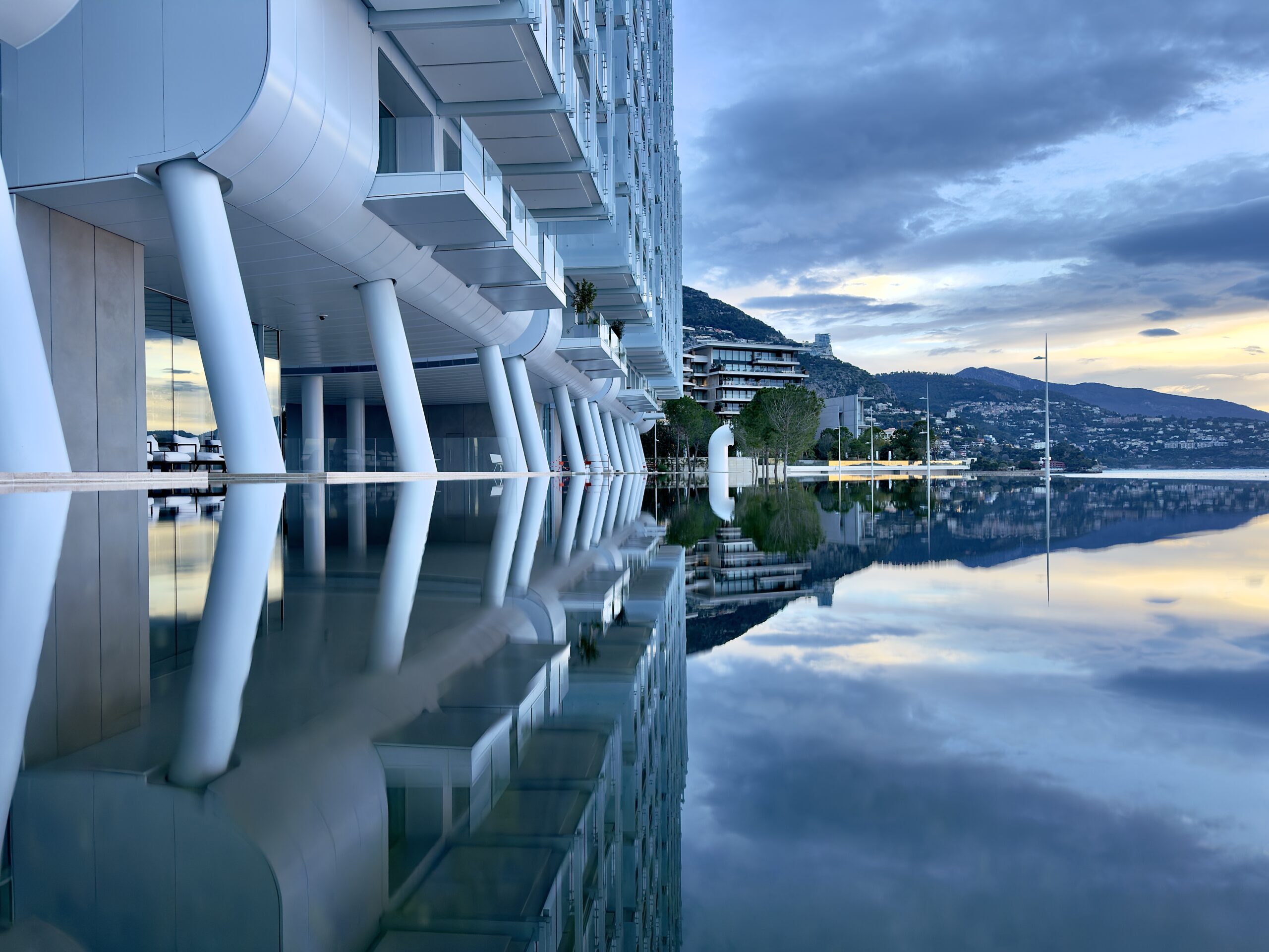 Le Renzo waterfront at sundown