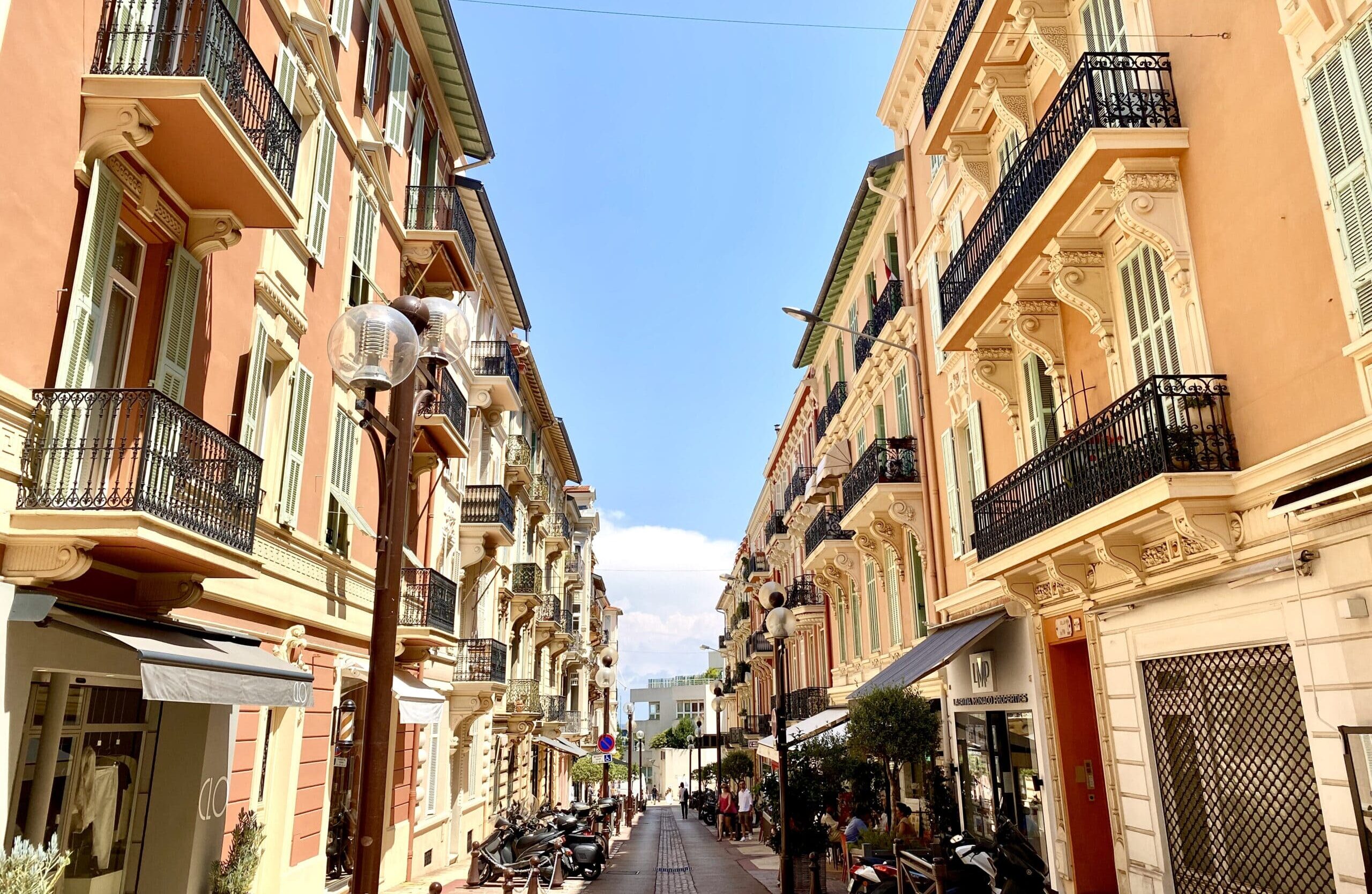 Belle Époque buildings along Rue Princesse Caroline in La Condamine Monaco