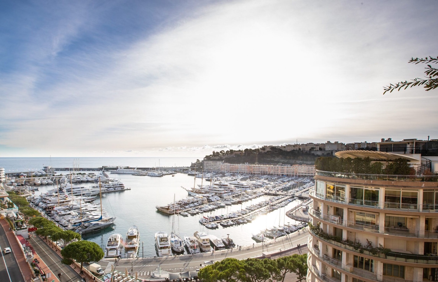 Le Panorama residence overlooking Port Hercule marina in Monaco