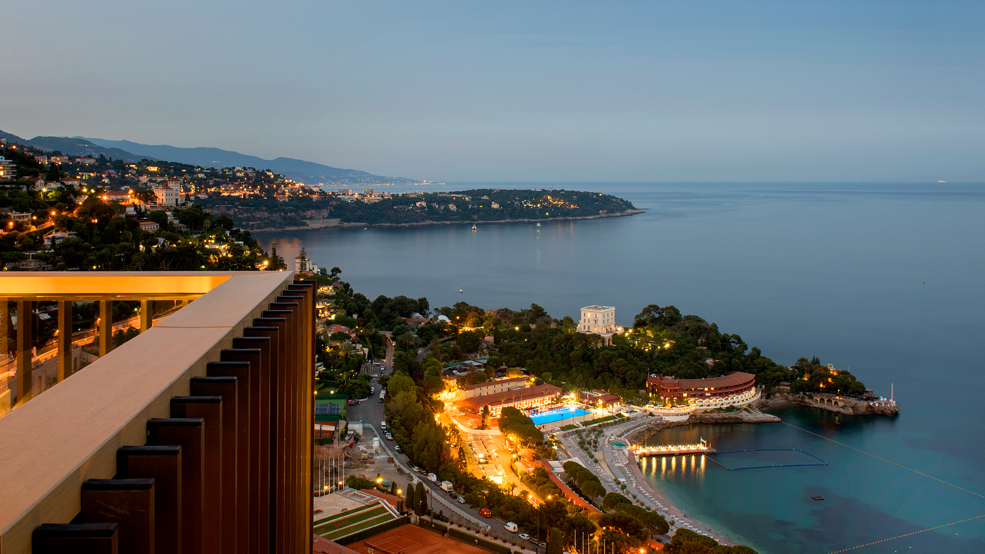 View from Parc Saint roman during night time