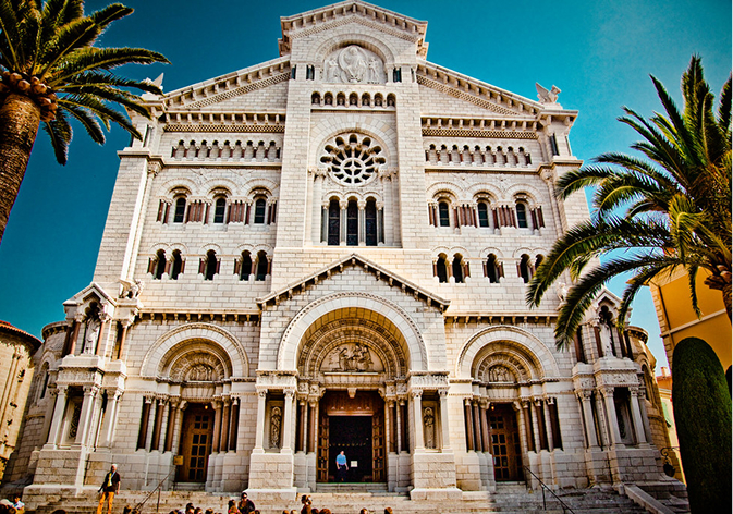 Saint Nicholas Cathedral façade in Monaco-Ville Monaco